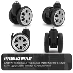 1/2 Pcs Luggage Replacement Wheels W/H Brakes Trolley Caster Travel Suitcase Wheel Double Row 360° Spinner Repairing Casters LN-