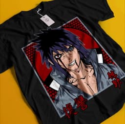 2026 New Naruto Uzumaki Sasuke Anime Printed T-shirt Summer Men's Pure Cotton Neutral Casual Family Set Short Sleeved T-shirt