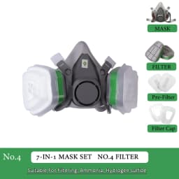 6200 Half Face Full Set Respirator Dust Gas Mask Dual Filtering Box For Chemical Painting Spraying Polishing Work Protection