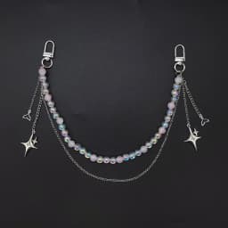 Detachable ITA Bag Double Chain Iridescent Bead Tail Pendant DIY Bag Decorative Chain Pain Bag Charm Fashion Waist Chain