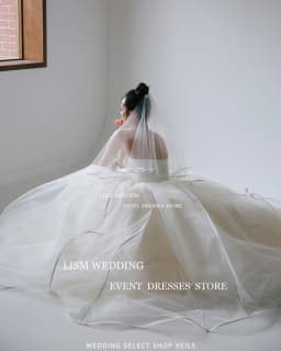 LISM Elegant Strapless A Line Korea Wedding Dresses Fairy Tulle Bow Bridal Gown Photo Shoot Sleeveless Customised Bridal Dresses