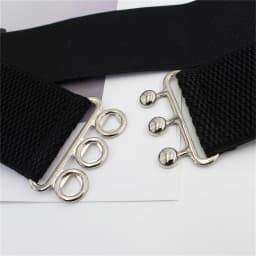 Women's Elastic Pair Buckle Belt Elastic Wide Belt Cummerbund Strap Belt Waist Decorative Waistband For Dresses Solid Color