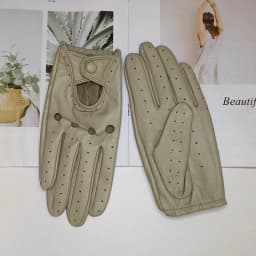 Women's sheepskin driver gloves Thin breathable unlined colored leather gloves Summer