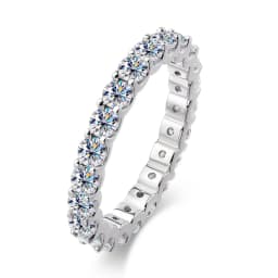 KNOBSPIN D VVS1 All Moissanite Rings for Women Man Engagement Wedding Eternity Band with GRA S925 Silver Plated 18k Gold Ring
