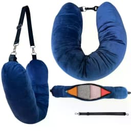U-Shaped Fillable Travel Neck Pillow 2-in-1 Clothes Storage Neck Cushion for Airplane Travel Portable Washable Pillowcase Bag