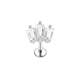 ASTM F136 G23 Titanium Flower Moon Heart Threadless Piercing Leaf Drop Pin Push in Lip Stud Daith Conch Earring 16G 18G 20G