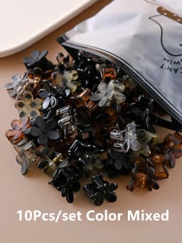 10pcs Vintage Leopard Print Mini Flower Hair Claw Clip Cartoons Sweet Colorful Side Bang Clip Hairpin Barrette Hair Accessories