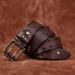 3.8CM Retro Real Genuine Leather Belt Brass Buckle Luxury Designer Belts Men Pure Cowskin Strap Male Cowboy Jeans Belt for Man