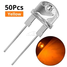 50Pcs 8mm Super Bright Diode Led Lamp Bead LED Power Bulb White Red Yellow Blue Green Emitting Light Decoration Atmosphere Neon
