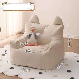 Children's Lazy Sofa Chair - Soft Cotton & Linen Fabric with Removable Washable Cover, Perfect for Reading & Playtime