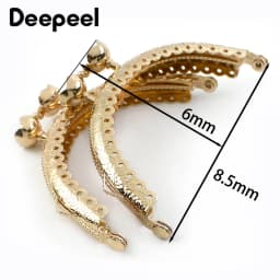 2/5Pcs 8.5cm Bead Head Embossed Metal Bag Handle Gold Coin Purse Frame Clourse Kiss Clasp Wallet Sewing Bracket Bags Accessories