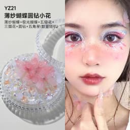 1Box Eyes Face Makeup Facial Decoration Patch Butterfly Diamond Pearl Adhesive Rhinestone Glitter Sequin DIY Nail Art Decoration