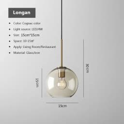 Nordic LED Glass Chandelier Single Multi Head Dining Room Pendant Light Living Room Bedroom Cafe Stairway Home Decoration Lustre