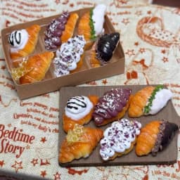 Miniature Croissant Clay Model Kitchen Baking Props Furniture Accessories Mini Pudding Drink Food Play Diy Dollhouse Dessert Toy