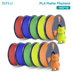 SUNLU 10Roll PLA Matte Filament 1.75mm 1kg Spool (2.2lbs) Smooth Matte Finish Neatly Wound Filament Fit Most FDM Printer