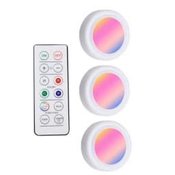 LED Puck light Remote Control 16 Color Changeable Dimmable Wireless Touch Sensor Battery Operated Kitchen Hallway Ambient light