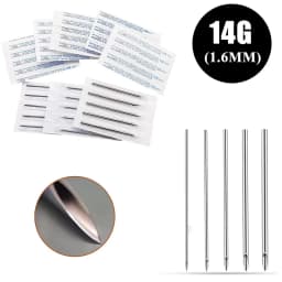 100/5PCS Body Piercing Needle 12G 14G 16G 18G 20G Surgical Steel Sterile Disposable Ear Nose Navel Nipple Lip Piercing Tool