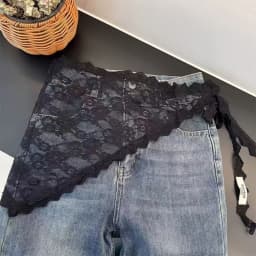 New Triangle Short Skirt Half Skirt Butt Curtain Skirt Lace Trim Small Apron Knitting Lace Stacked Ins Spring Headscarf