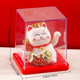 2inch Mini Lucky Cat Ornament Solar Powered Claws Movable Lucky Cat Decoration For Desk Table Counter Bring Fortune Ornaments