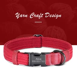 Custom Dog Collar Dog Durable Nylon Dog Collars Free Engraved Pet Name Buckle Necklace Adjustable for Small Medium Large Dogs
