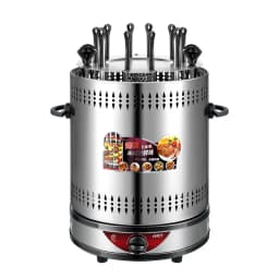 Electric BBQ Grill 6/8/10 Sticks Automatic Revolving Vertical Grill Timing Barbecue Tools Smokeless Mutton BBQ Skewers Machine