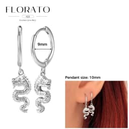 925 Sterling Silver ear needles Animal Butterfly/Elephant/Shell Pendant Hoop Earrings For Women Fashion Jewelry Accessories