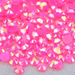 JUNAO 4mm 5mm 6mm Jelly Pink AB Flatback Round Rhinestones Glittler Resin Crystal Strass Nail Art Stones For DIY Decoration