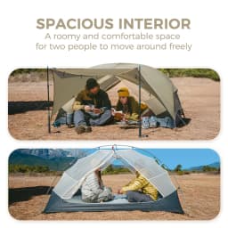 Naturehike Mongar 2 UL/PRO 1-2 Person Backpacking Tent Nylon Waterproof Ultralight Travel Trekking Shelter Tent with Footprint