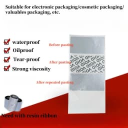 VOID Anti-counterfeiting Label Sticker Anti-tear Tamper-proof Silver Self-adhesive Printing Label Paper Need Ribbon
