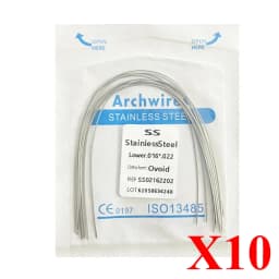 10pack AG Dental Arch Wires Orthodontic Super Elastic NITI Round Rectangle Archwire Lower/Upper 012/014/016/018/020/16x16/16x22