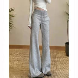 Lady High Waist Solid Thin Flared Pants Classic Fashion Girls Straight Leg Sweatpants Women Korean Comfortable Trousers