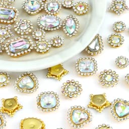 50pcs/lot Silver Claw Setting Glass Rhinestone Mixed Shape Sew On Crystal Stone Diamond for Wedding Dress Shoes Bags DIY Trim