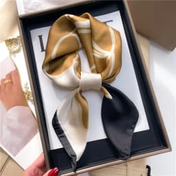 Luxury Silk Feeling Shawl Square Scarf Women Spring Hijab Fashion Wraps Neckerchief Female Hair Bands Ribbon Headband Bandana
