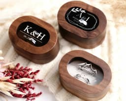 Personalized Custom Wooden Wedding Ceremony Ring Box Clear Personalized Engraved Engagement Proposal Holder Bridal Gift For Her