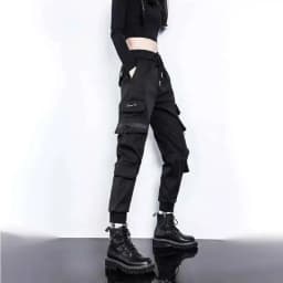 HKSH Women Tide Cargo Pants Casual Loose Trend American Pockets Safari Style Overalls High Street Foot Binding Hiking Ins HK3902