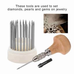 Bead Grain Tool 23pcs Beading Tools Set Graver Beader for Diamond Stone Setting Graver Jewelry Tool