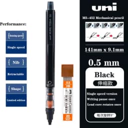 UNI Mechanical Pencil M5-452 Kuru Toga 0.5mm Refill Rotating Tip Retractable Drawing Art Stationery School Supplies Lapices