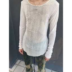 Vintage Retro Visual Punk Rock Personality Y2K Snake Skin Pattern Long Sleeve T-Shirt Women's Autumn Top Sub-Culture Fashion