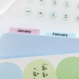 Journal GO 30pcs Mixed Material Date Planner Stickers PET & Washi Paper Index Sticker for Scrapbooking Colorful Number Month