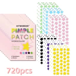 240 Count Superstar Hydrocolloid Pimple Patches - Cute Star-Shaped Cover, Colorful & Shiny, Fragrance-Free, Paraben-Free, Suitab