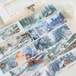 Journal GO 24pages Scenic View Landscape Sticker Book 4-Season Long Strip Decals for Journaling Scrapbooking Planners DIY Crafts