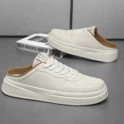 Men's Summer Canvas Slip-On Sandals, Casual Versatile Half-Sandals, Korean-Style Trendy Men's Shoes