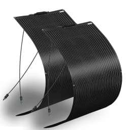 150W-600W Semi-Flexible Monolithic Monocrystalline Solar Panel Kit, 19.8V PV Module, 12V/24V/36V Off-Grid Battery Charger for RV