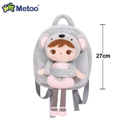 Plush Backpack Little Kid Preschool Ages 1-5 Backpack with Detachable Doll Boys Girls Toddler Backpack Metoo Rabbit Doll