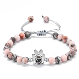 Beaded Personalized Photo Projection Bracelet Custom Photo Dog Paw Bracelet Pet Photo Necklace Cat PawPendant Commemorative Gift
