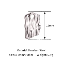 3pcs Stainless Steel Irregular Geometry Heart Charms For Jewelry Embossed Gold Color Plated DIY Earring Necklace Making Supplies