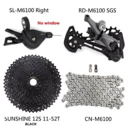 Shimano Deore M6100 1x12 Groupset M6100 Derailleurs MTB Mountain Bike 12S Shift Lever Chain Sunshine HG Cassette 52T 50T 46T 12V