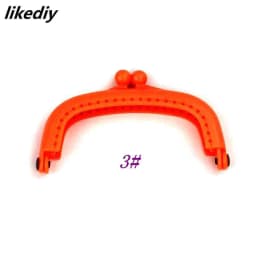 1 Piece Candy Color Arc Resin Plastic Purse Frame With Hole Kiss Clasp Lock DIY Bag Accessories