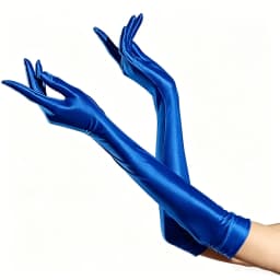 43cm Women Elastic Stain Smooth Five Finger Long Gloves Oil Shiny Glossy Sun Protection Party Wedding Luxury Silky Maid Gloves