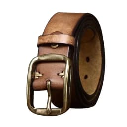 3.8CM Thick Cowhide Copper Buckle Top Grain Genuine Leather Casual Jeans Belt Men High Quality Retro Luxury Male Strap Cintos